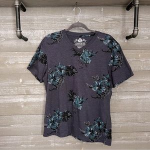 American Rag | Navy Teal Tropical V-Neck Tee Size Men’s Large